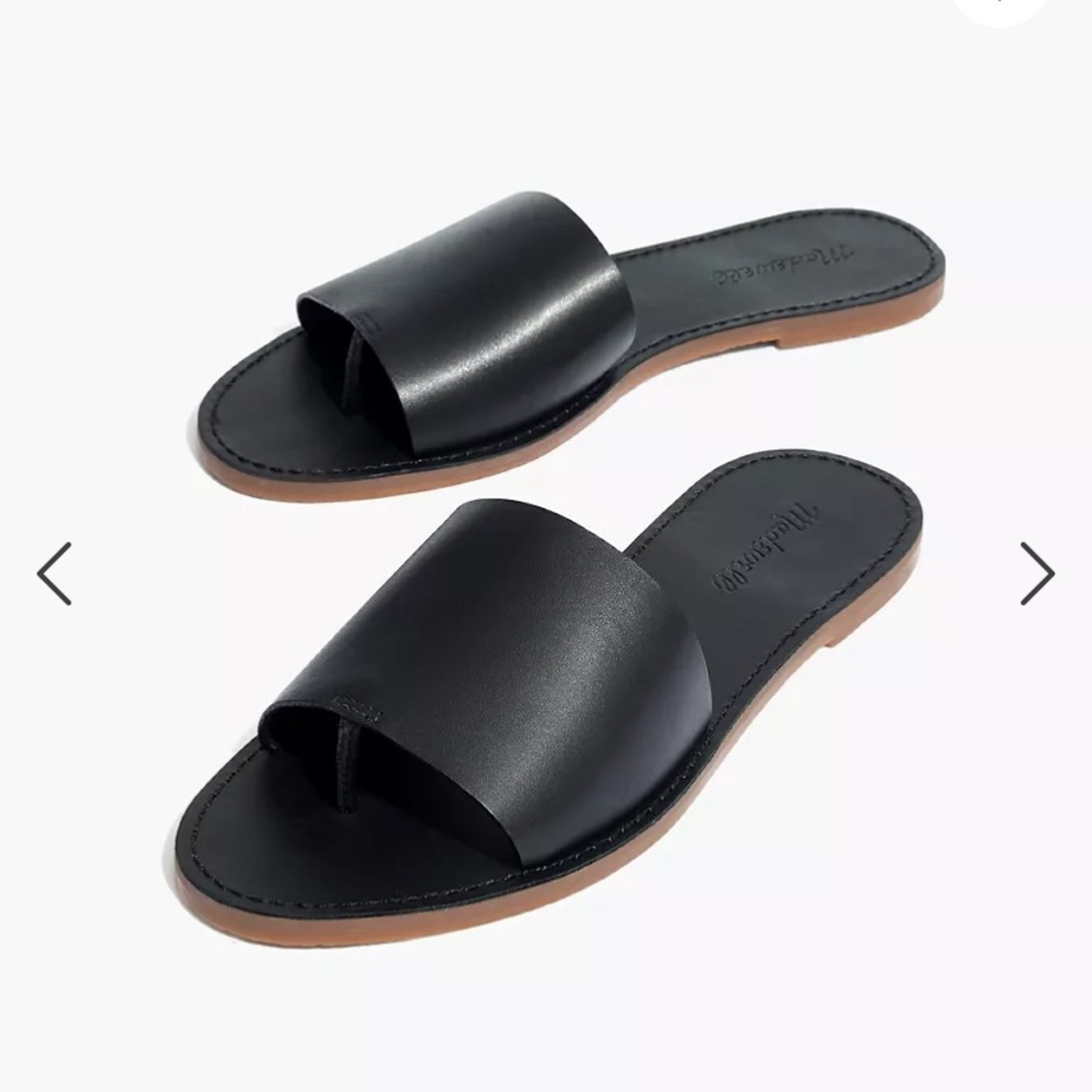 Madewell Boardwalk Post Slide Leather Sandal